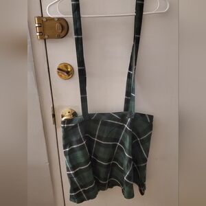 NWT Royal Bones Plaid Skirt with Suspenders s. M